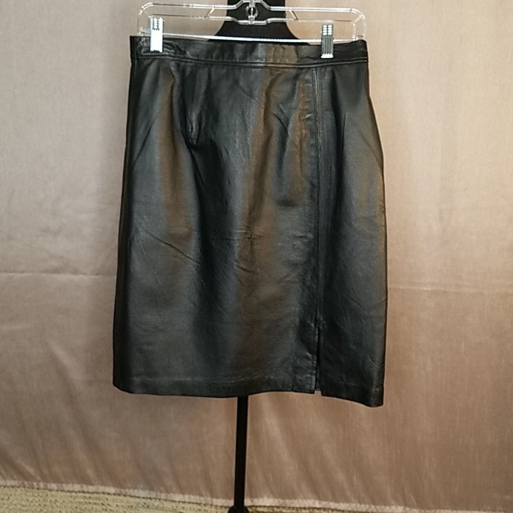 TOWER HILL Leather Pencil‎ Skirt